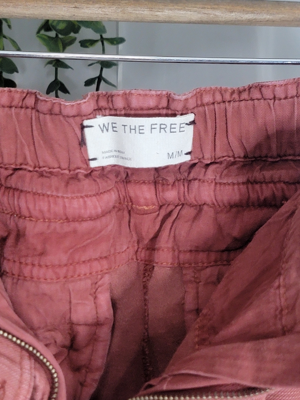 Free People We The Free Dusty Rose Linen Blend Cargo Pants Medium Boho Wide Leg - Picture 7 of 7